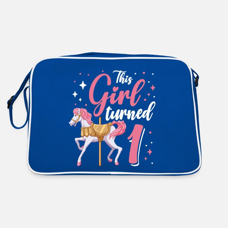 Karussell-geburtstagsfeier Dieses Mädchen Wurde 1 Retro Tasche