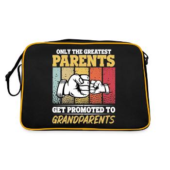 Die besten Eltern werden zu Großeltern befördert - Retro Tasche - Schwarz/Gold - Hinten