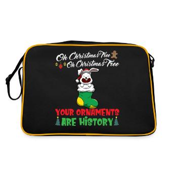 Oh Christmas Tree Your Ornaments Are History - Retro Bag - black/gold - Back