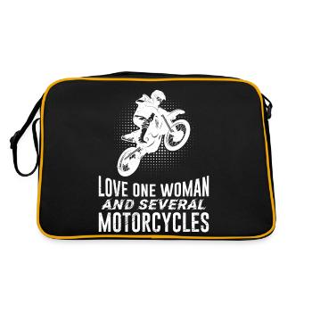 Love One Woman And Several Motorcycles Motorcycle - Retro Bag - black/gold - Back