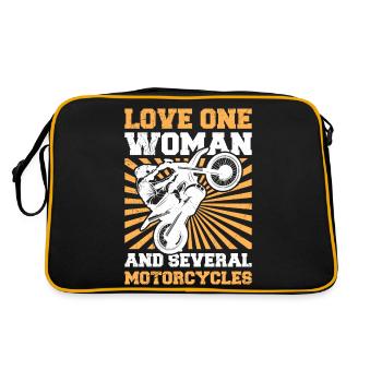 Love One Woman And Several Motorcycles Motorcycle - Retro Bag - black/gold - Back