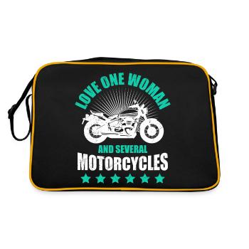 Love One Woman And Several Motorcycles Motorcycle - Retro Bag - black/gold - Back