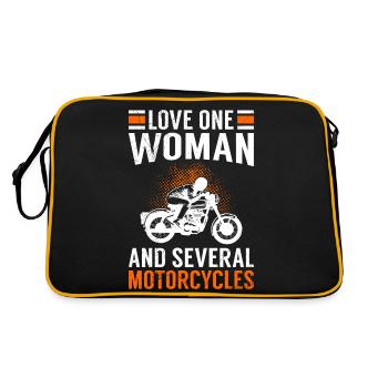 Love One Woman And Several Motorcycles Motorcycle - Retro Bag - black/gold - Back
