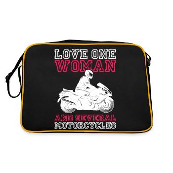 Love One Woman And Several Motorcycles Motorcycle - Retro Bag - black/gold - Back