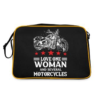 Love One Woman And Several Motorcycles Motorcycle - Retro Bag - black/gold - Back