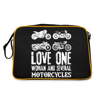 Love One Woman And Several Motorcycles Motorcycle - Retro Bag - black/gold - Back
