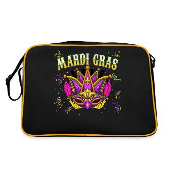 Cooler Karneval Mardi Gras - Retro Tasche - Schwarz/Gold - Hinten