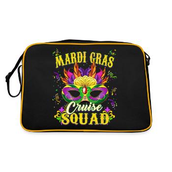 Mardi Gras Kreuzfahrt Sqaud - Retro Tasche - Schwarz/Gold - Hinten