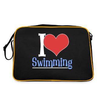 Schimmer Schwimmen I Love Swimming - Retro Tasche - Schwarz/Gold - Hinten