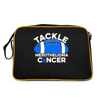 Tackle Mesothelioma Cancer Ribbon Mesothelioma - Retro Bag - black/gold - Back