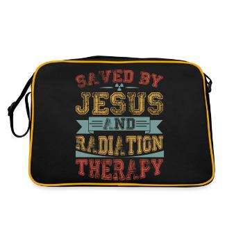 Cancer Patient Chemo - Saved by Jesus and - Retro Bag - black/gold - Back