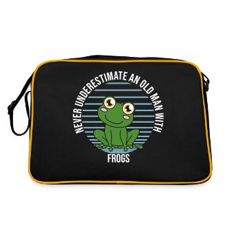 Frog Never Underestimate An Old Man With Frogs - Retro Bag - black/gold - Back