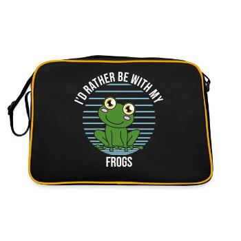 Frogs I'd Rather Be With My Frogs - Retro Bag - black/gold - Back