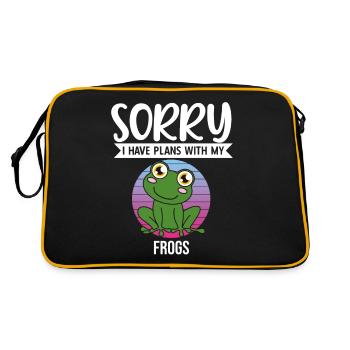 Frog Sorry I Have Plans With My Frogs - Retro Bag - black/gold - Back