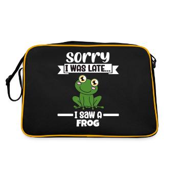 Frog Sorry I Was Late I Saw A Frog - Retro Bag - black/gold - Back