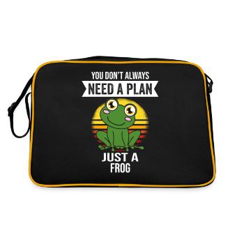Frog Frog You Don't Need Always A Plan Just A Frog - Retro Bag - black/gold - Back