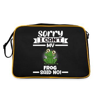 Frog Sorry I Can't My Frog Said No - Retro Tasche - Schwarz/Gold - Hinten
