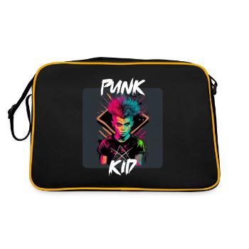 Graffiti Style - Cooles Punk Kind 8 - Retro Tasche - Schwarz/Gold - Hinten