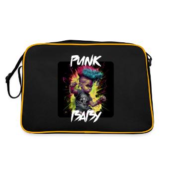 Graffiti Style - Cooles Punk Baby 6 - Retro Tasche - Schwarz/Gold - Hinten