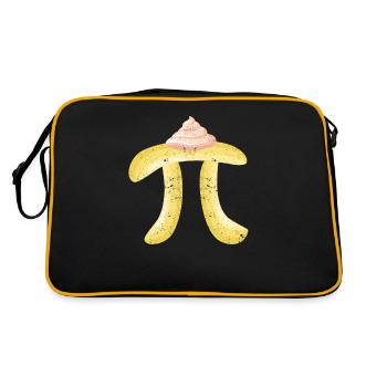 Funny Banana Cream Cake Pi Tag Math Nerd Geek - Retro Bag - black/gold - Back