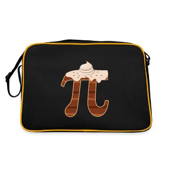 Funny Chocolate Cream Pi Day Pie Math Lover - Retro Bag - black/gold - Back