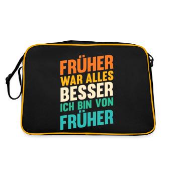 Früher War Alles Besser - Retro Tasche - Schwarz/Gold - Hinten