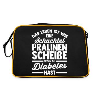 Diabetes Diabetiker - Retro Tasche - Schwarz/Gold - Hinten