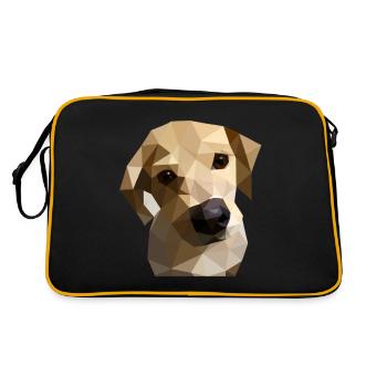 Low Poly Labrador Chien - Sac Retro - noir/or - Dos