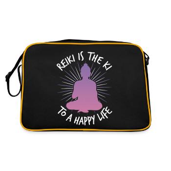Reiki -Meister Ganzheitlicher Spiritueller Chakra - Retro Tasche - Schwarz/Gold - Hinten