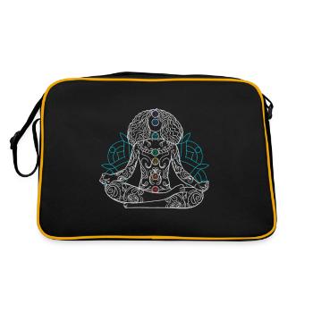 Reiki -Meister Ganzheitlicher Spiritueller Chakra - Retro Tasche - Schwarz/Gold - Hinten