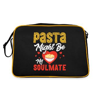 Pasta Might Be My Soulmate Pasta Lover Italian Foo - Retro Bag - black/gold - Back