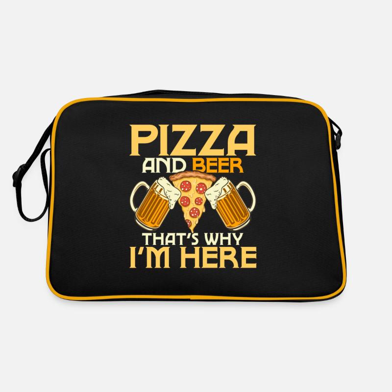 Pizza And Beer That's Why I'm Here Funny Pizza The Retro Tasche