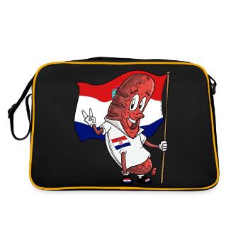 Croatian Pork Bratwurst - Retro Bag - black/gold - Back