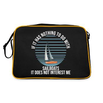 If It Has Nothing To Do With Sailboats It Does Not - Retro Tasche - Schwarz/Gold - Hinten