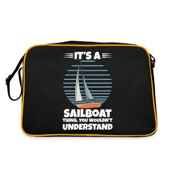 It's A Sailboat Thing You Wouldn't Understand - Retro Tasche - Schwarz/Gold - Hinten