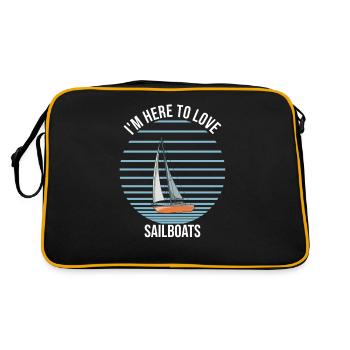 Sailboat I'm Here To Love Sailboats - Retro Tasche - Schwarz/Gold - Hinten