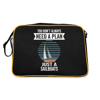 Sailboats You Don't Need Always A Plan Just A - Retro Tasche - Schwarz/Gold - Hinten