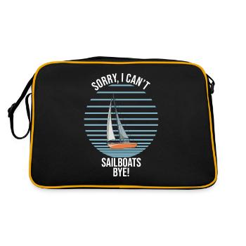 Sailboat Sorry I Can't Sailboats Bye - Retro Tasche - Schwarz/Gold - Hinten