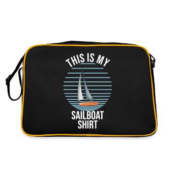 Sailboat This Is My Sailboat Shirt - Retro Tasche - Schwarz/Gold - Hinten