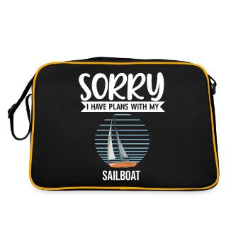 Sailboat Sorry I Have Plans With My Sailboat - Retro Tasche - Schwarz/Gold - Hinten