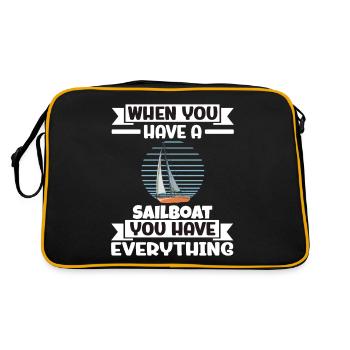 When You Have A Sailboat You Have Everything - Retro Tasche - Schwarz/Gold - Hinten