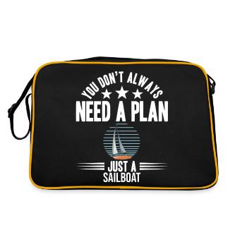 You Don't Need Always A Plan Just A Sailboat - Retro Tasche - Schwarz/Gold - Hinten