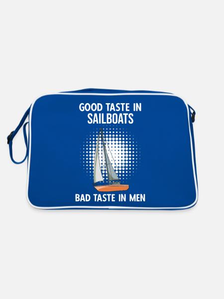 Sailboat Good Taste In Sailboats Bad Taste Im Men - Retro Bag - blue/white - Back