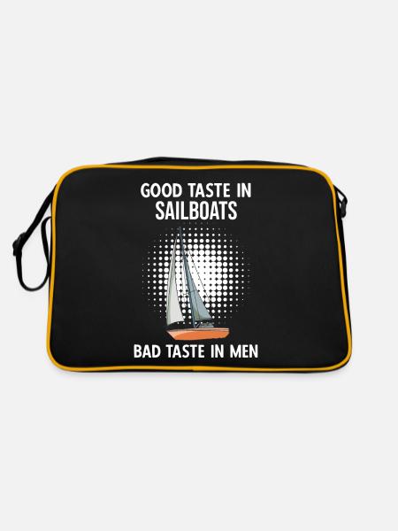 Sailboat Good Taste In Sailboats Bad Taste Im Men - Retro Tasche - Schwarz/Gold - Hinten