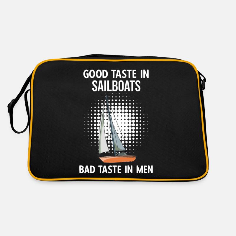 Sailboat Good Taste In Sailboats Bad Taste Im Men - Retro Tasche - Schwarz/Gold
