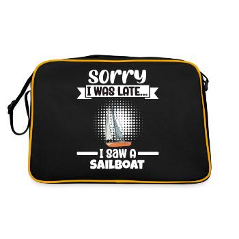 Sailboat Sorry I Was Late I Saw A Sailboat - Retro Tasche - Schwarz/Gold - Hinten