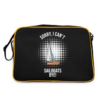 Sailboat Sorry I Can't Sailboats Bye - Retro Tasche - Schwarz/Gold - Hinten