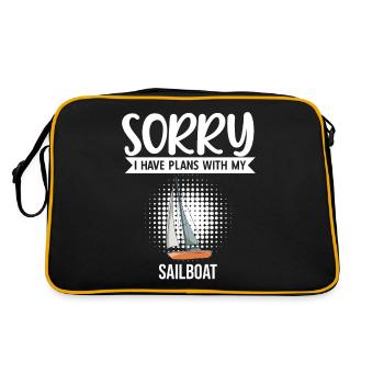 Sailboat Sorry I Have Plans With My Sailboat - Retro Tasche - Schwarz/Gold - Hinten