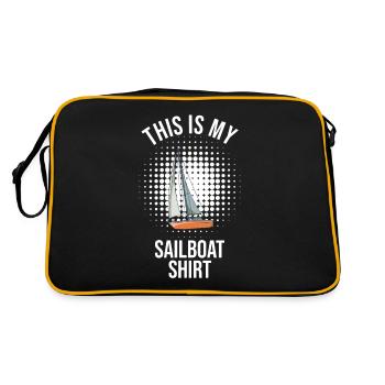 Sailboat This Is My Sailboat Shirt - Retro Tasche - Schwarz/Gold - Hinten