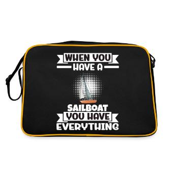 When You Have A Sailboat You Have Everything - Retro Tasche - Schwarz/Gold - Hinten